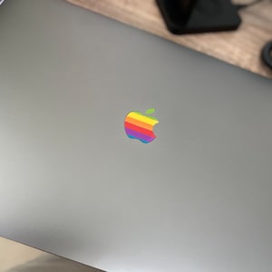 Apple Rainbow 80s' Retro Logo Sticker for MacBook Pro / Air 13 14 15 16 Touch bar M1 M2 M3 Pro Max image 5