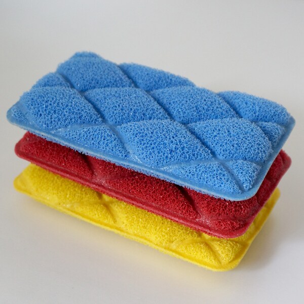 diseno Silicone Sponges Scouring Pad (Set of 3 Colors) Odor & Mildew Resistant Durable | Eco Friendly | Zero Waste | Plastic Free