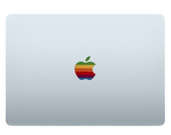 ビンテージ 80年代 クラシック Mac カラフル ビニール デカール、レトロ レインボー ロゴ ステッカー Apple MacBook Air Pro Neo 13 14 15 16 インチ M1 M2 M3 M4 M5 用