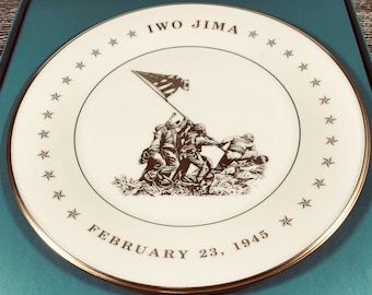 Assiette de collection Lenox Iwo Jima | Édition limitée de la Journée des anciens combattants de Bally 1995