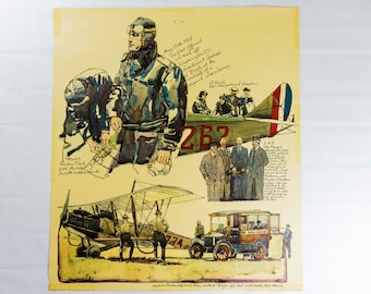 affiche USPS Airmail vintage des années 1970 | Reuben Fleet & WWI Aviation Art Print par Stevan Dohanos