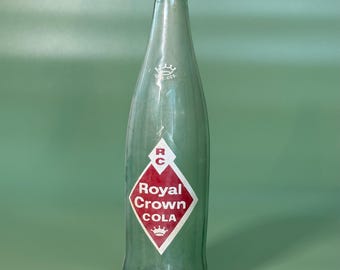 RC Cola Bottle – 10 oz Embossed Crown Logo, Soda Collectible