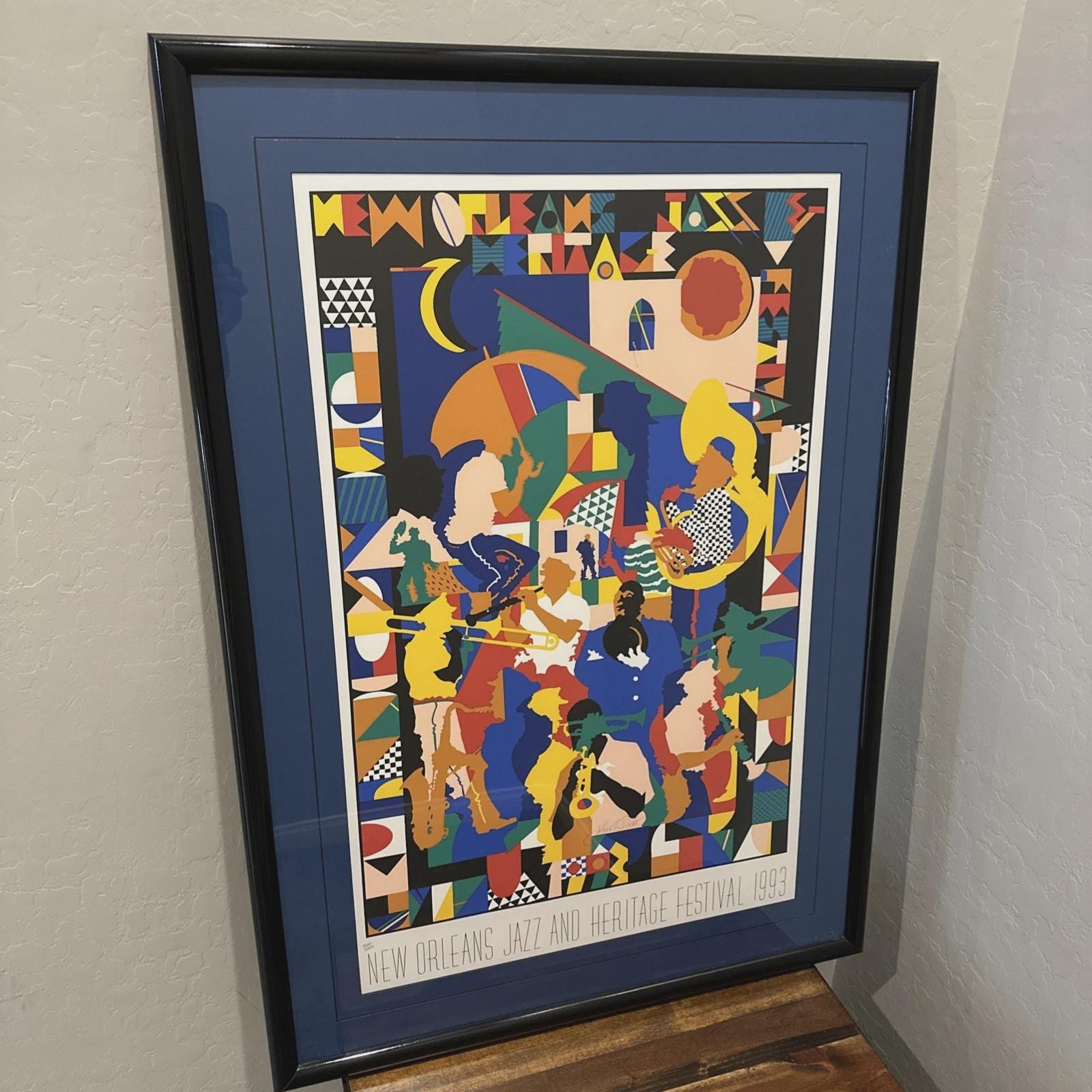 New Orleans Jazz Fest Poster, Signed John Scott Print, Framed 