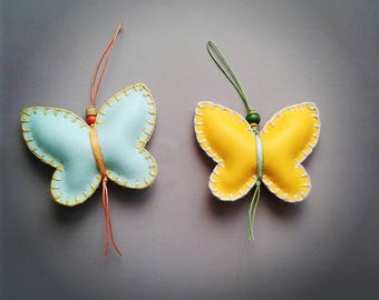Butterfly Decoration, Butterfly Xmas Ornament, Butterfly Purse Charm, Baby Girl Nursery, Stuffed Butterfly, Butterfly Keychain, Girl Baptism