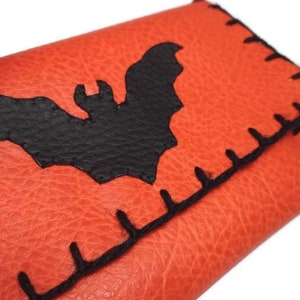 Halloween Mini Clutch Purse Halloween Pouch Halloween Wallet Bat Lovers Gift Gift For Her Halloween Accessories Bat pouch Bag image 3