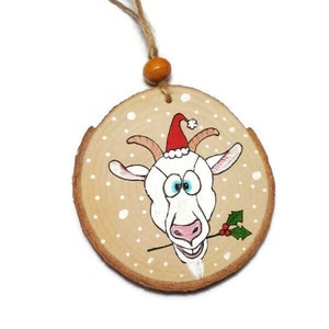 Farm Animals Ornaments Cow, Pig, Goat, Sheep Farm Decoration Funny Animals Wooden Christmas Animals Ornament Rustic Xmas Ornaments White Goat