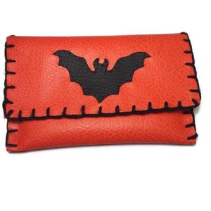 Halloween Mini Clutch Purse Halloween Pouch Halloween Wallet Bat Lovers Gift Gift For Her Halloween Accessories Bat pouch Bag image 1