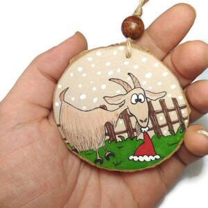 Farm Animals Ornaments Cow, Pig, Goat, Sheep Farm Decoration Funny Animals Wooden Christmas Animals Ornament Rustic Xmas Ornaments image 7