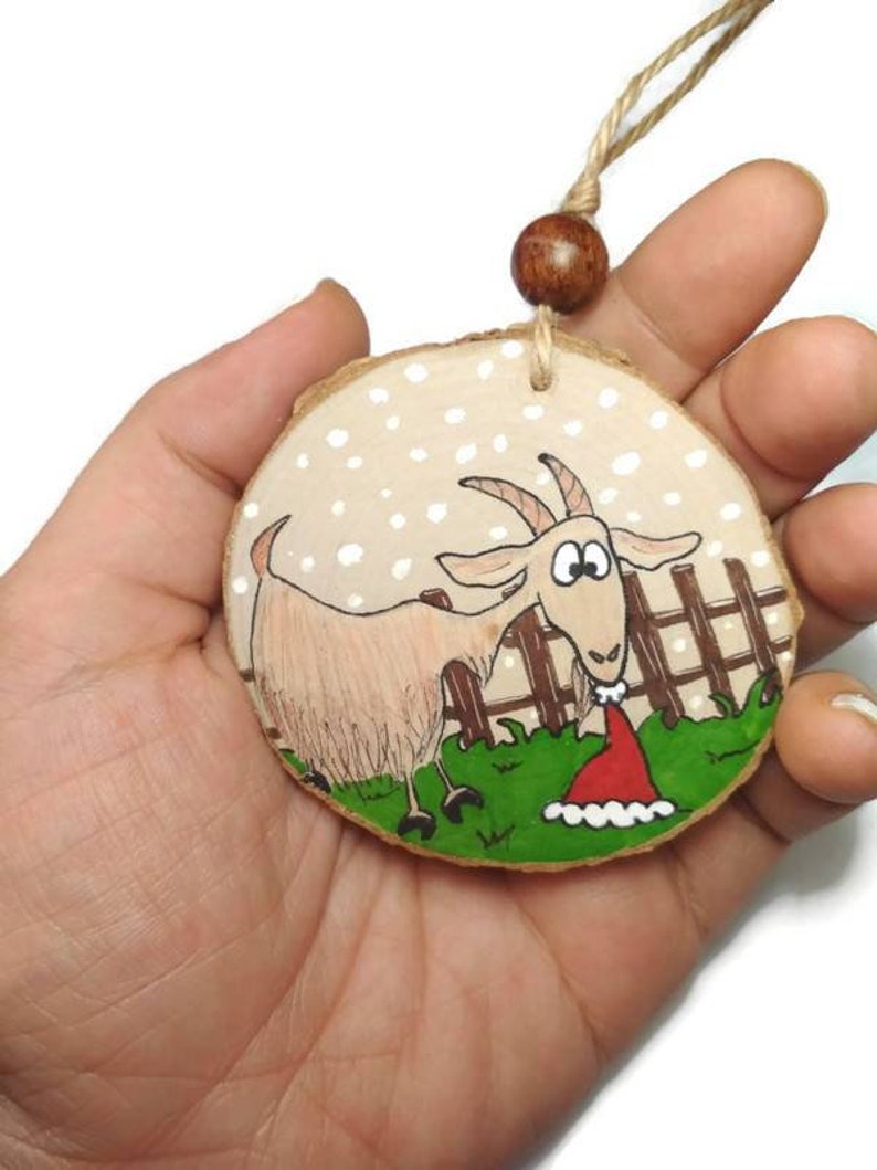 Farm Animals Ornaments Cow, Pig, Goat, Sheep Farm Decoration Funny Animals Wooden Christmas Animals Ornament Rustic Xmas Ornaments image 7