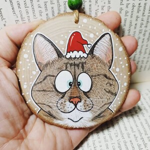 Custom Cat Ornament Personalized Cat Ornament Cat Portrait Personalized Pet Pet Name Cat Name Personalized Cat Decor Cat Lovers image 3