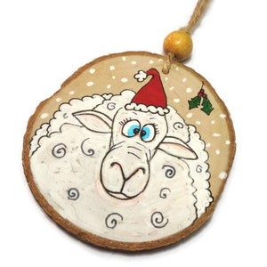 Farm Animals Ornaments Cow, Pig, Goat, Sheep Farm Decoration Funny Animals Wooden Christmas Animals Ornament Rustic Xmas Ornaments Sheep