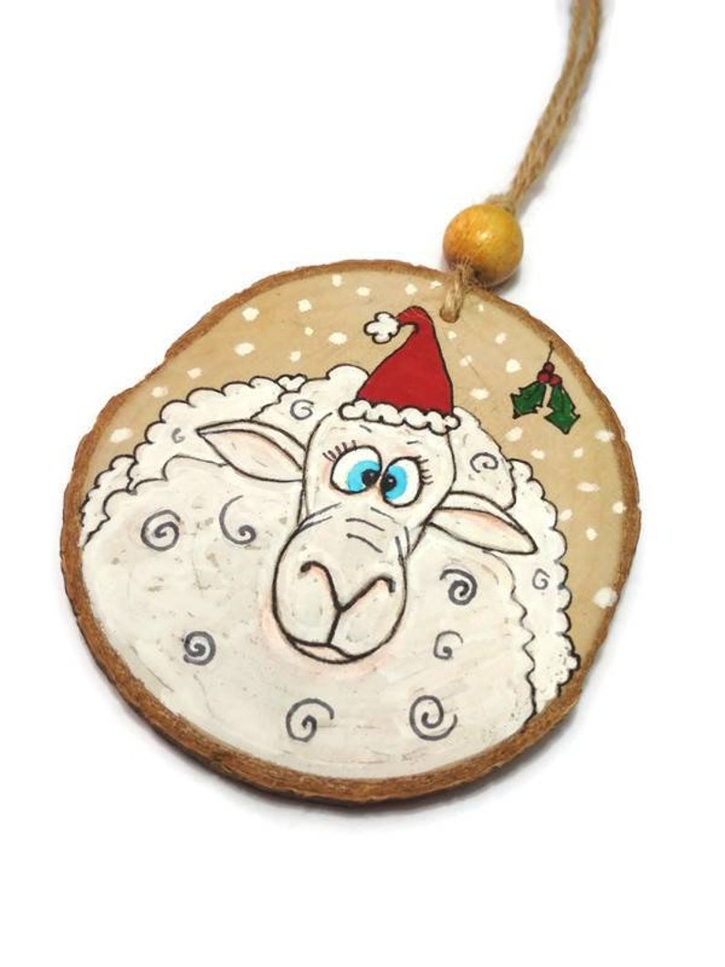 Farm Animals Ornaments Cow, Pig, Goat, Sheep Farm Decoration Funny Animals Wooden Christmas Animals Ornament Rustic Xmas Ornaments Sheep