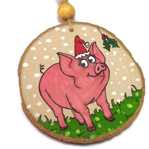 Farm Animals Ornaments Cow, Pig, Goat, Sheep Farm Decoration Funny Animals Wooden Christmas Animals Ornament Rustic Xmas Ornaments Pig 1