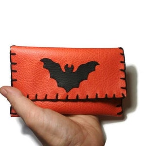 Halloween Mini Clutch Purse Halloween Pouch Halloween Wallet Bat Lovers Gift Gift For Her Halloween Accessories Bat pouch Bag image 2