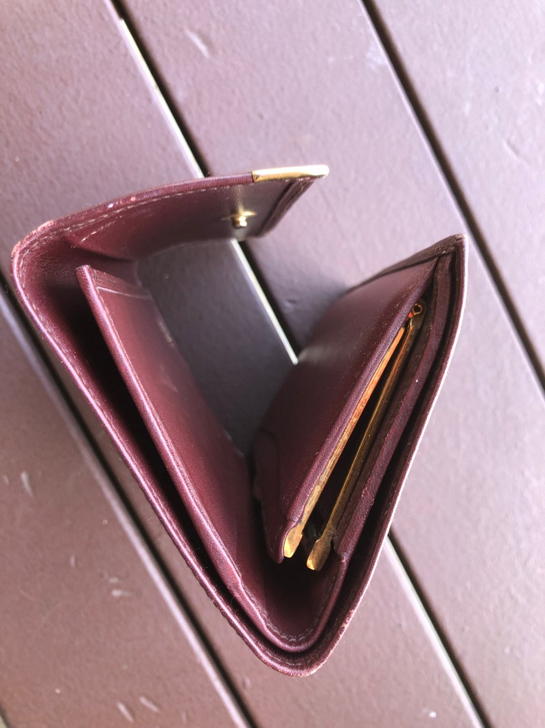 Cartier vintage wallet burgundy leather kisslock wallet made in Spain Cartier vintage accessory wallet image 6