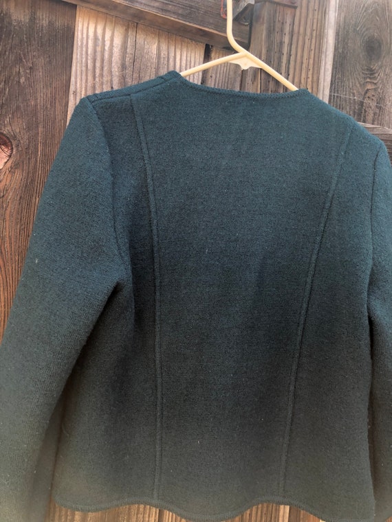 vintage wool cardigan sweater jacket green wool e… - image 10
