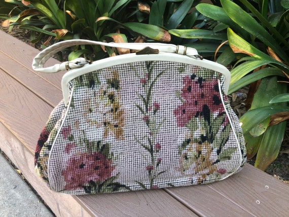 Vintage 60's Needlepoint Carpet Bag at Rice and Beans Vintage