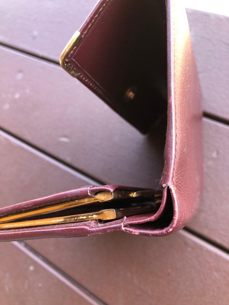 Cartier vintage wallet burgundy leather kisslock wallet made in Spain Cartier vintage accessory wallet image 7