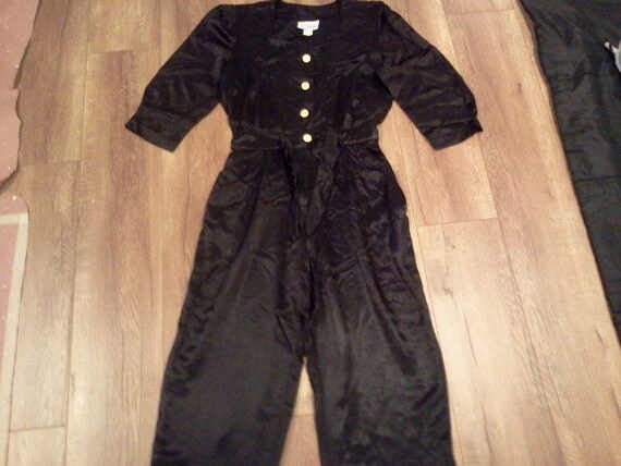 vintage women's jumpsuit overall  black women's p… - image 9