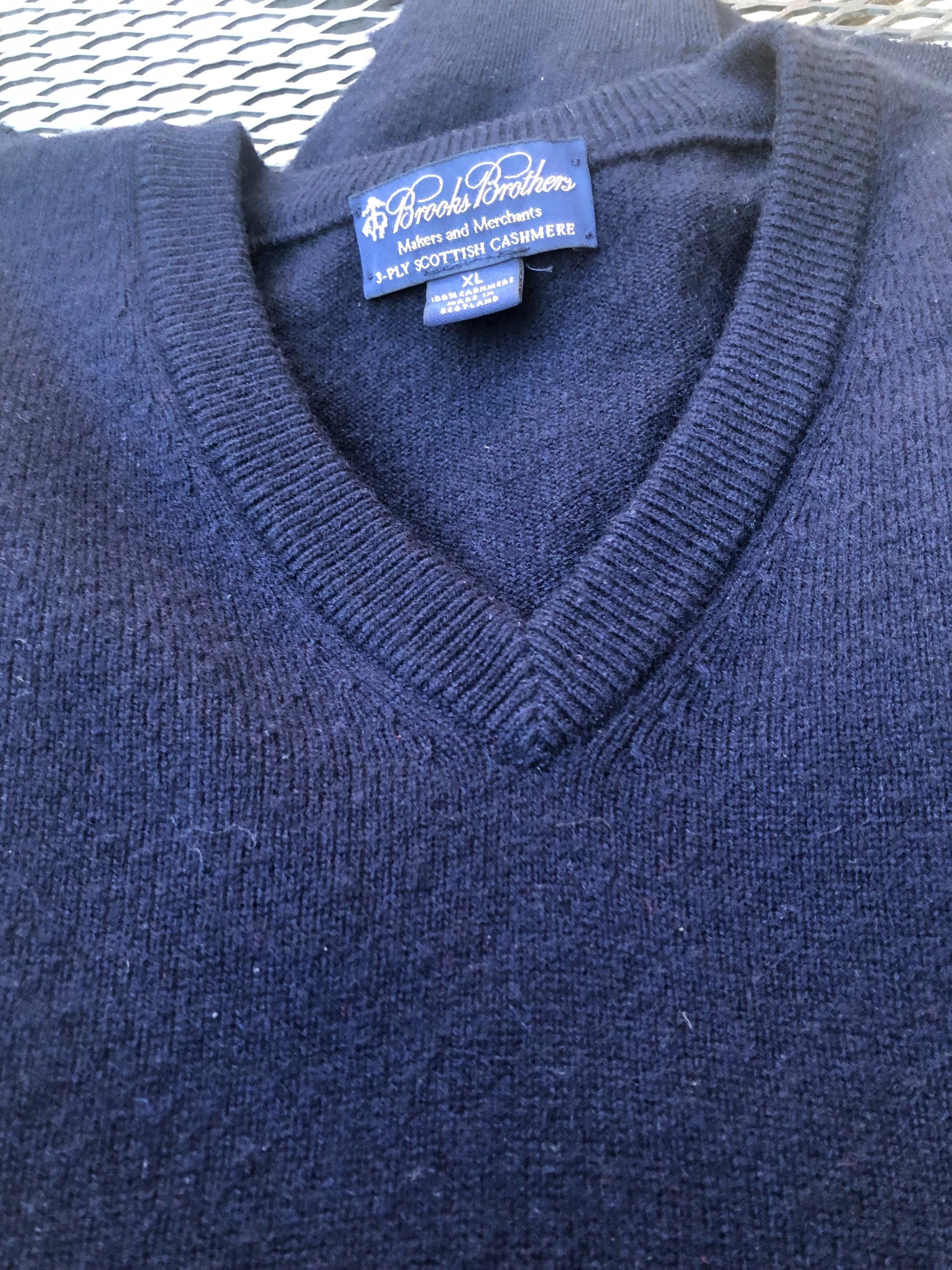 Scottish Cashmere Pullover Sweater 3-ply Cashmere Brooks Brothers 