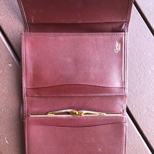 Cartier vintage wallet burgundy leather kisslock wallet made in Spain Cartier vintage accessory wallet image 4