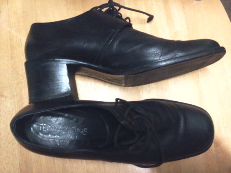block heel shoes leather