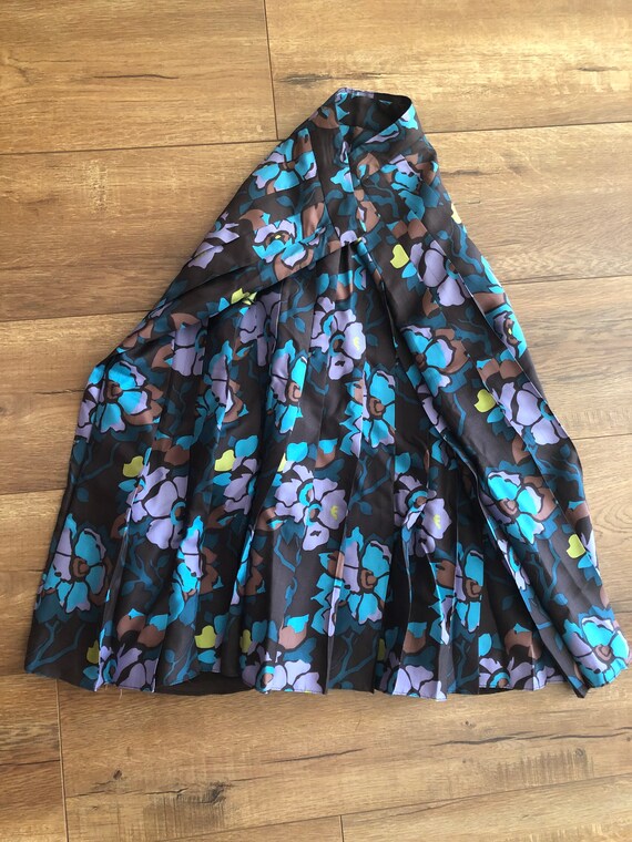 pleated skirt silk floral USA size 10 Saks Fifth … - image 2