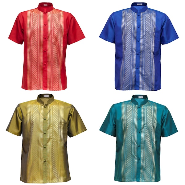 Asian shirt for men,  khmer clothes , khmer dress, Thai-lao dress,Thai dress, Lao sarong, Lao clothing,