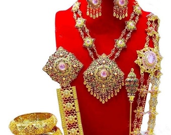 Wedding/Dancing Thai/Khmer jewelry set, Wedding jewelry set,Metal chain belt, Thai traditional costume, Wedding/Dancing Thai costume