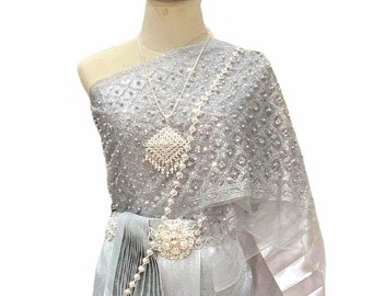 Traditional Thai dress, Thai wedding dress, khmer dress, Thai-lao dress, Thai dress, Lao sarong, Lao clothing,