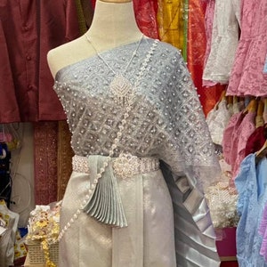 Traditional Thai dress, Thai wedding dress, khmer dress, Thai-lao dress, Thai dress, Lao sarong, Lao clothing,