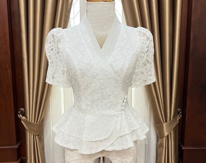 Lao Blouse in Blue and Black