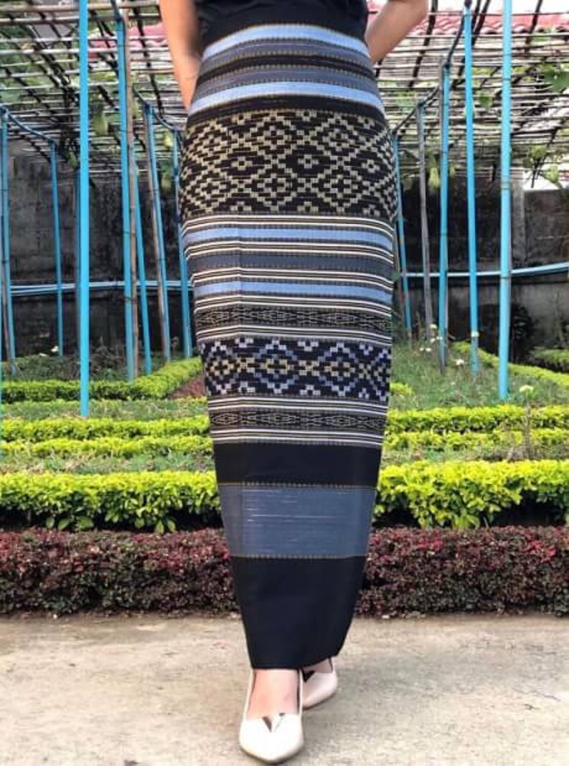Free Size Boho Wrap Skirt Thai Woven Sarong Myanmar Sarong - Etsy