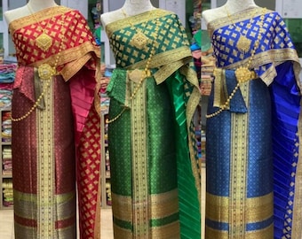 Traditional Thai dress, Thai wedding dress, Thai-lao dress,Thai dress, Lao sarong, Lao clothing,