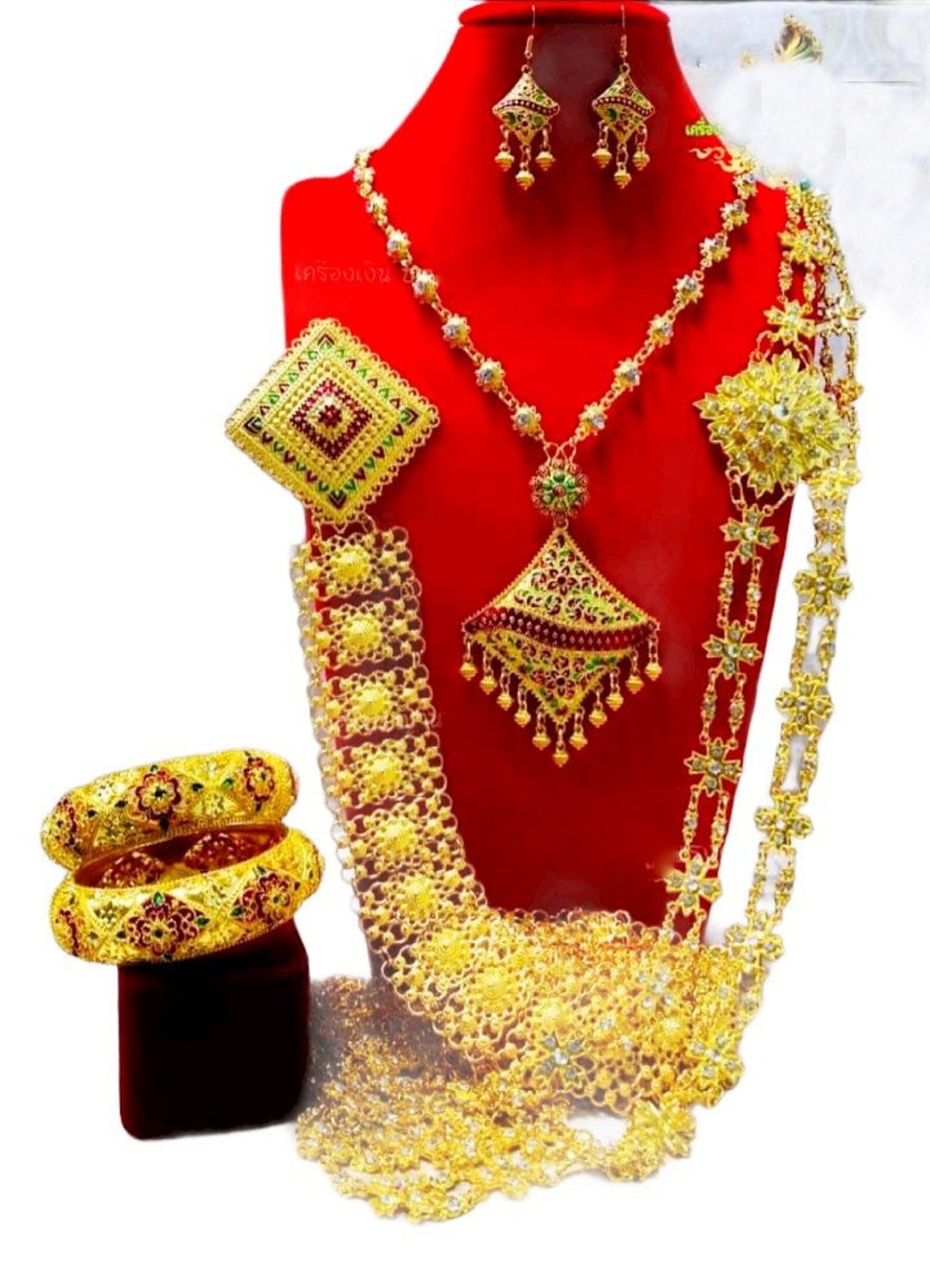 Vintage Thai/khmer Jewelry Set Wedding Jewelry Set Metal Etsy