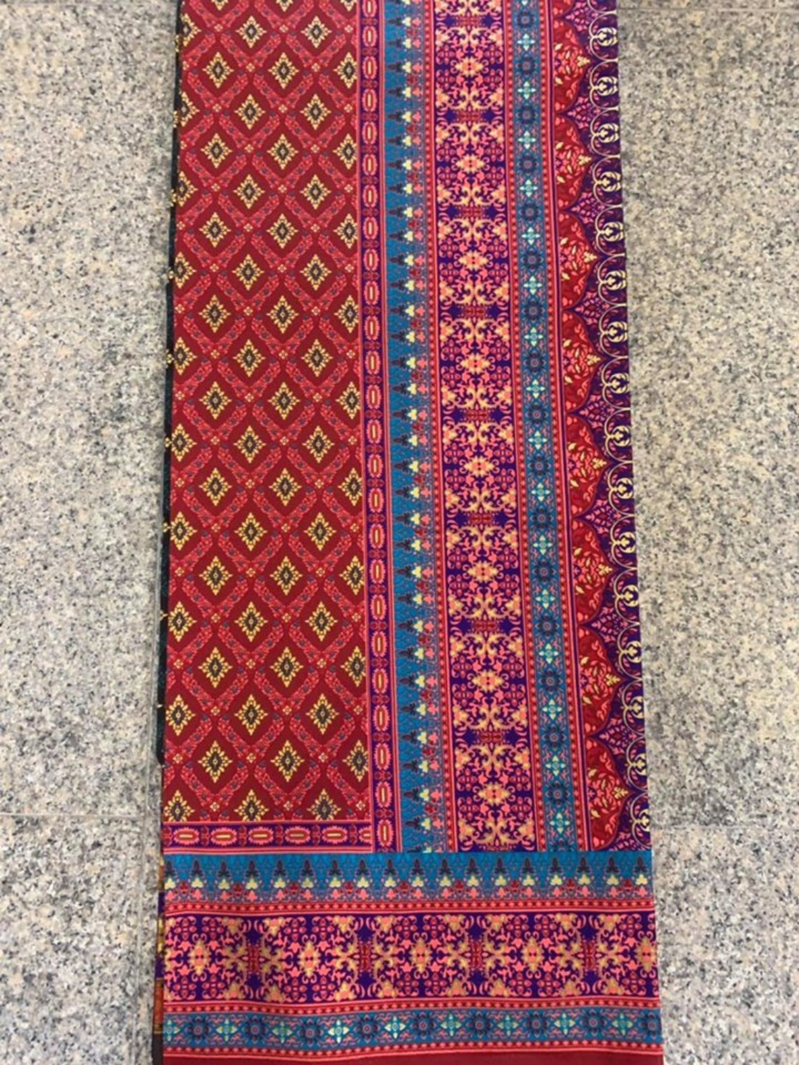 2 M Thai traditional printed cotton fabric Thai cotton Etsy