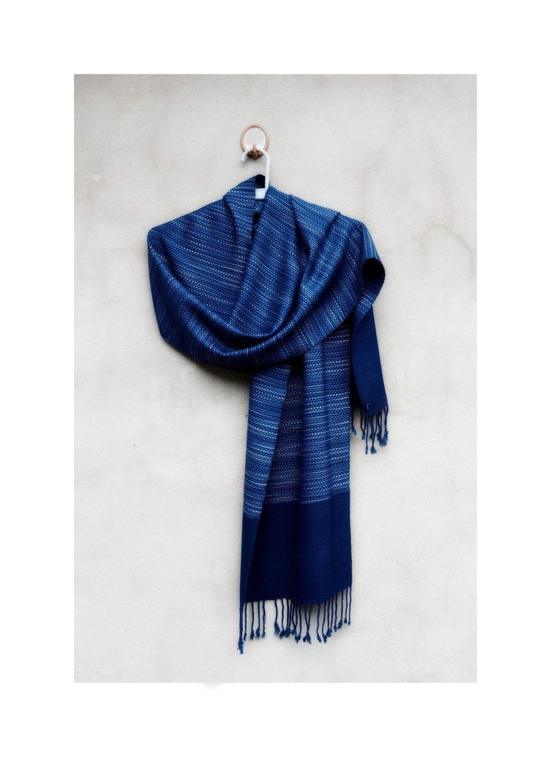 handicraft handmade Thai scarf 100/% natural cotton country Fabric Indigo