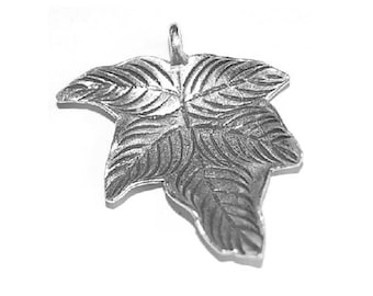 Karen Hill Tribe Silver Large Leaf Pendant