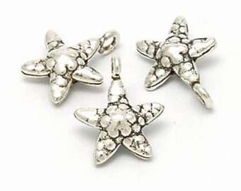 Karen Hill Tribe Silver Starfish Charm | Thai Silver Starfish Charm | Hill Tribe Silver Charm