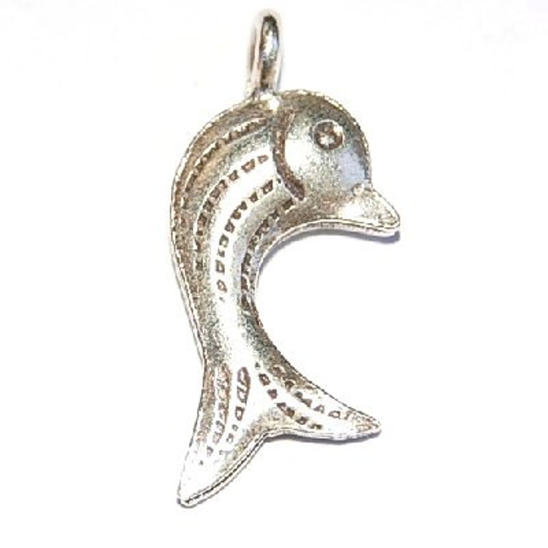 Karen Hill Tribe Silver Dolphin Charm Silver Dolphin Jewellery Making Jewelry Charm image 1