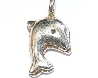 Karen Hill Tribe Silver Small Dolphin Charm | Silver Dolphin | Charm for Bracelet | Sealife Charm | Hill Tribe Silver