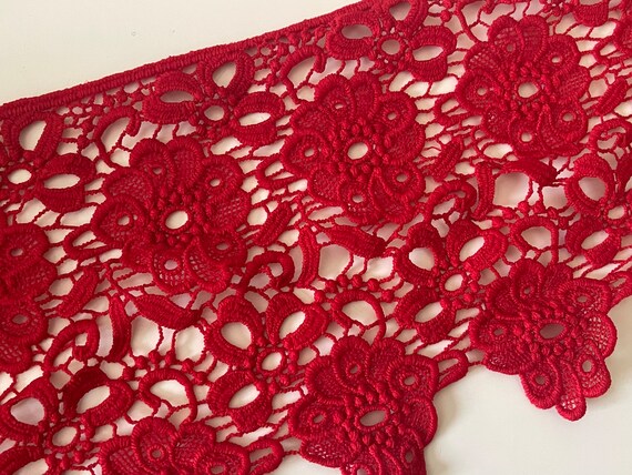 Red cotton cheap lace