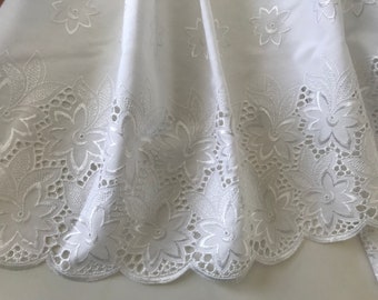 English embroidery lace 34 cm wide white color