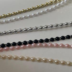 Ruban demi perle acrilique de 6 mm couleur beige