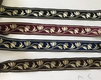 Medieval braid, medieval ribbon, medieval ribbon, golden blue, burgundy, black, brown,