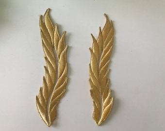 Gold leaf embroidery, gold applique, gold embroidery,