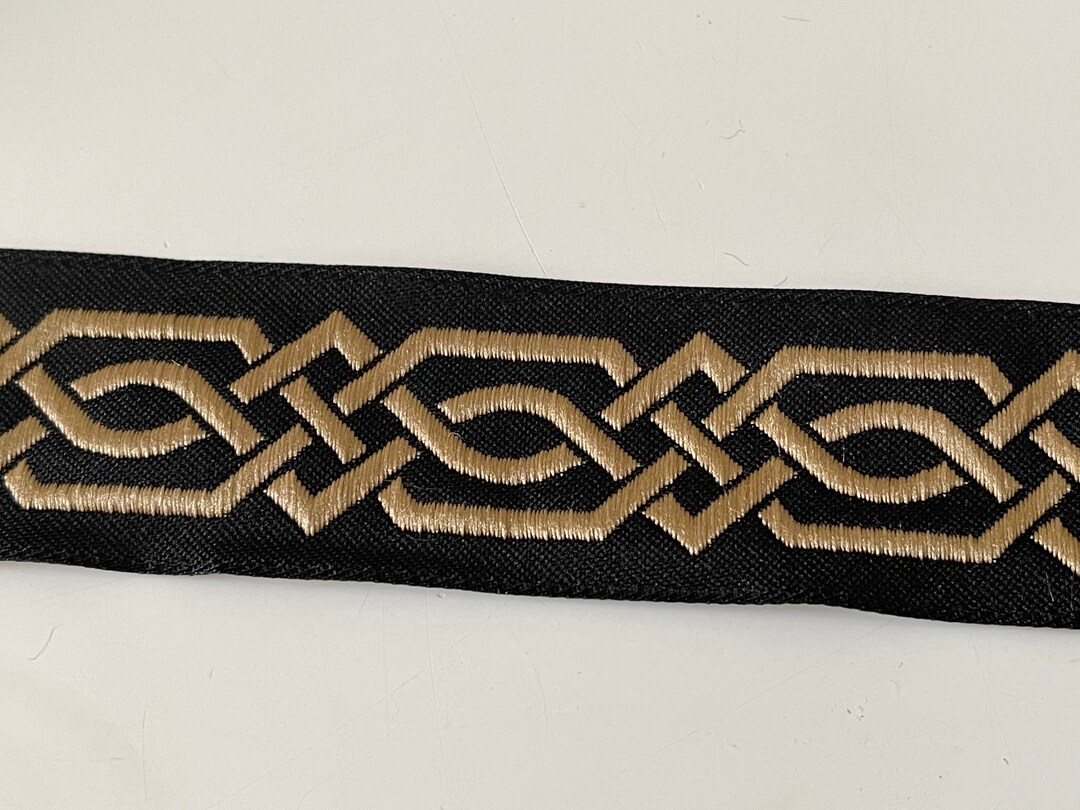 Medieval Black and Gold Ribbon, Medieval Black and Gold Braid, Etsy