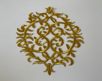 Iron-on applique, silver applique, silver embroidery