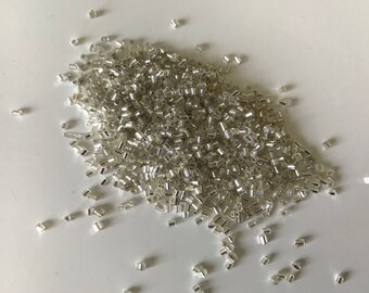 Tube seed bead, small tube seed bead, transparent seed bead, crystallized seed bead,