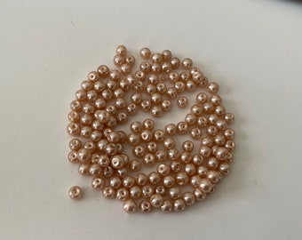 5mm pearly glass champagne bead